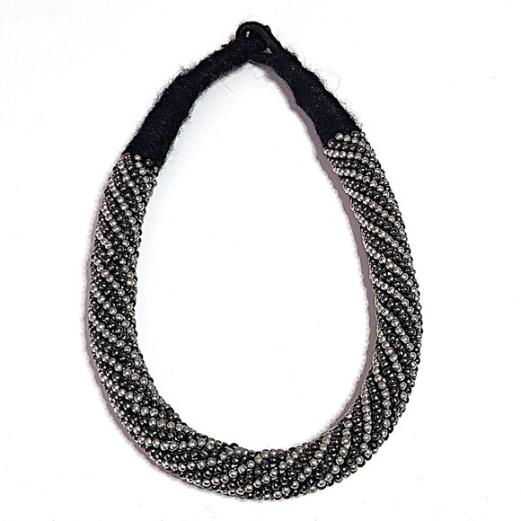 Beaded & needle felted wool necklace - Picture 1 of 8